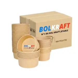 Bol Kraft Brun 500 ml  Ø 150 mm Carton de 600