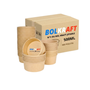 Bol Kraft Brun 500 ml  Ø 150 mm Carton de 600