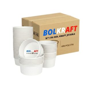 Bol Kraft Blanc 750 ml  Ø 150 mm Carton de 600