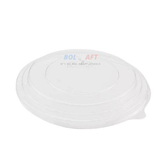 Couvercle PET Ø185 mm anti-buée transparent bol kraft vitrine — BolKraft grossiste Marseille