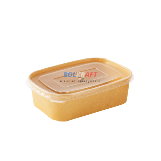Bol kraft rectangulaire 650 ml – 300 pièces