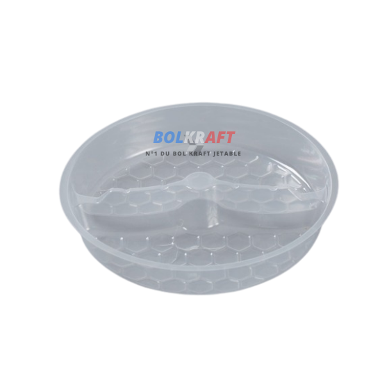 Insert séparateur 2 parts PP pour bol kraft rond Ø150 – 300 pièces